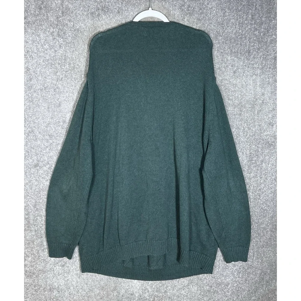 Oak Hill Sweater Mens Size 4XLT Green Cotton Argyle V-Neck Long Sleeve Pullover